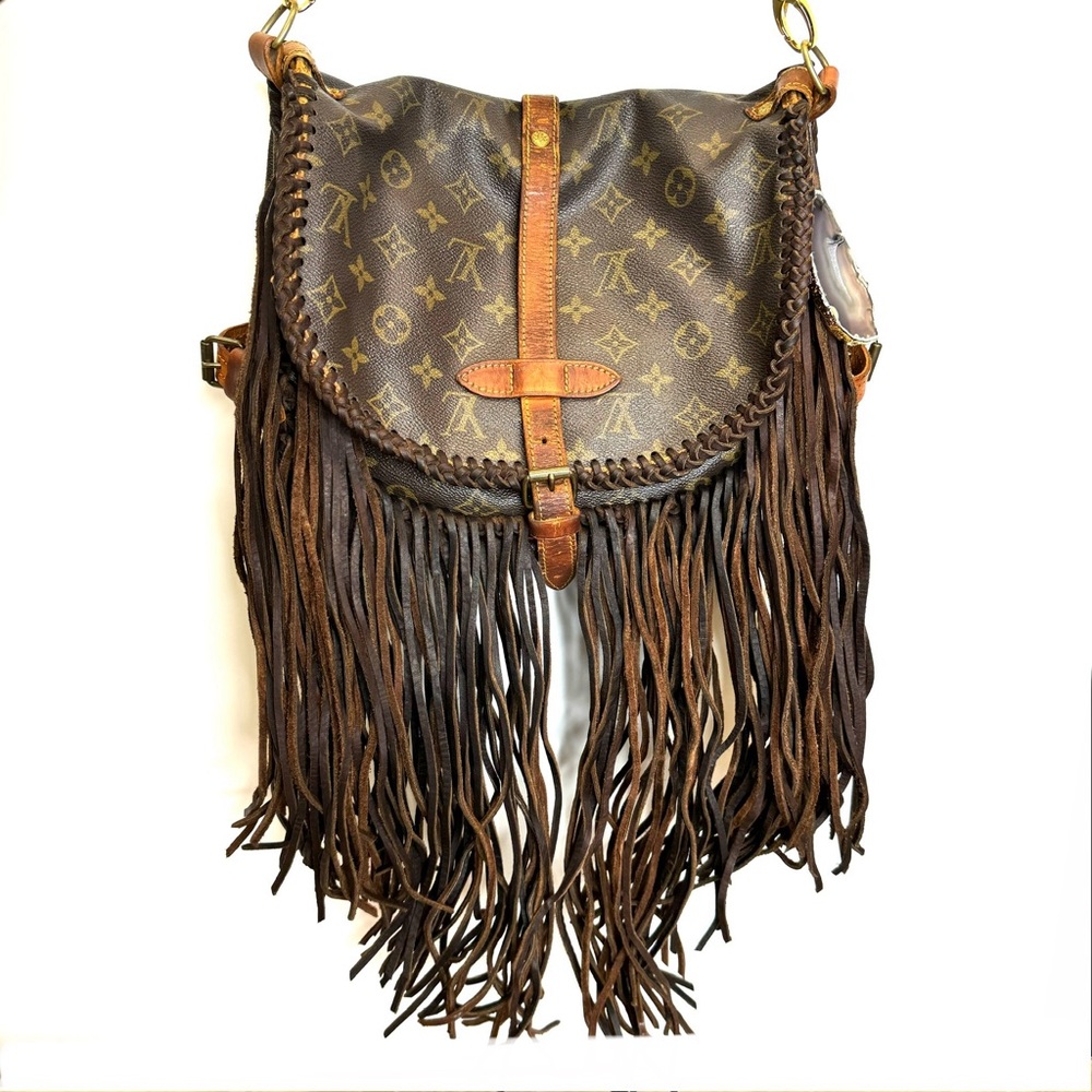 Louis Vuitton Saumur Vintage Boho Bag fringe